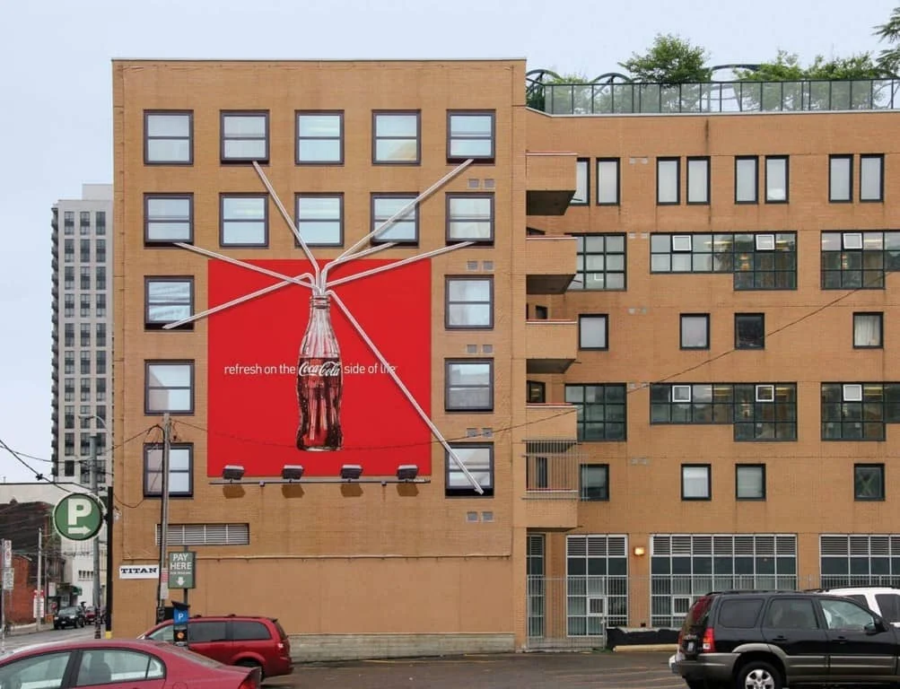 Lona publicitaria Coca-cola