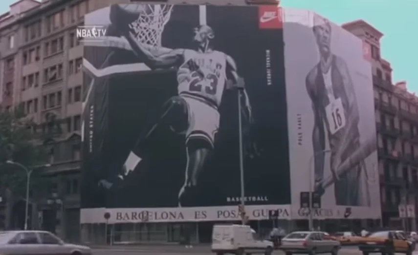 Lona publicitaria Michael Jordan Barcelona 92