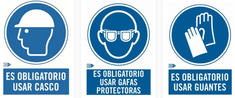 Señales de obligación para carteles en obras